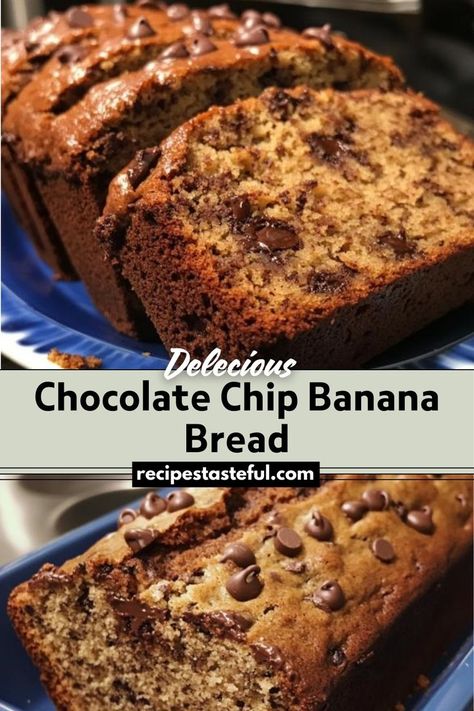 Chocolate Chip Banana Bread blends moist, flavorful banana bread with the irresistible addition of chocolate chips. Ideal for breakfast, dessert, or a delicious snack, this recipe offers a perfect balance of sweetness and richness. Chocolate Chip Banana Bread Recipe Moist, Homemade Chocolate Chip Banana Bread, Chocolate Chip Banana Recipes, 2 Bananas Banana Bread Chocolate Chips, Cinnamon Chocolate Chip Banana Bread, Banana Nut Chocolate Chip Bread, Choco Chip Banana Bread Recipe, Chocolate Chip Banana Bread 2 Bananas, Banana Bread Squares