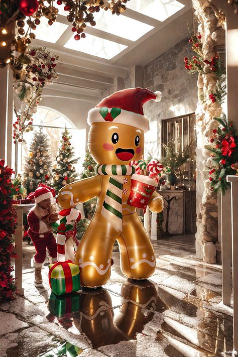 OurWarm Christmas Inflatables Outdoor Decorations Gingerbread Man, 8FT Inflatable Christmas Yard Decorations with Build-in 8 LEDs, Christmas Blow-up Yard Decorations for Outdoor Indoor Lawn Garden Christmas Blow Up, Inflatable Christmas Decorations Outdoor, Christmas Yard Decorations, Yard Decorations, Christmas Inflatables, Christmas Yard, Outdoor Holiday Decor, Outdoor Decorations, Outdoor Indoor