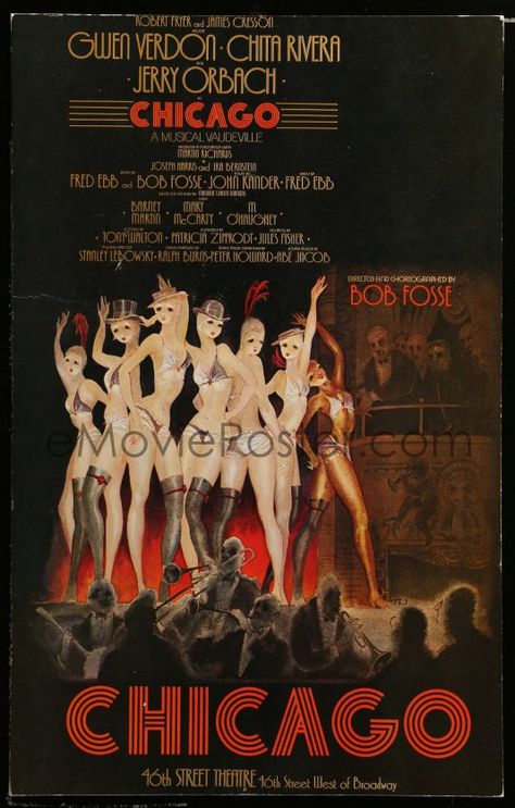 Broadway Musicals Posters, Chicago Broadway, Jerry Orbach, Chicago Musical, Broadway Posters, Chicago Poster, Bob Fosse, Art Musical, Theater Performance