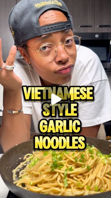 👩🏽‍🍳 Ashley on Instagram: "This prolly isn’t a good idea for me bc it’s so carby, but incredibly easy and tasty?! Sign me up. I topped it with caviar bc why not. Shoutout to @nytcooking and @kenjilopezalt for the inspiration to make a giant plate of pasta for myself. #pasta #vietnamese #garlic #dinnerideas #easyrecipe #nytimes

Ingredients! (for 2)

🤷🏽‍♀️ 2 T unsalted butter
🤷🏽‍♀️ 10 garlic cloves, minced
🤷🏽‍♀️ 2 Thai chilis, minced (optional)
🤷🏽‍♀️ 2 tsp oyster sauce
🤷🏽‍♀️ 1 tsp light soy sauce or shoyu
🤷🏽‍♀️ 1 tsp fish sauce
🤷🏽‍♀️ 1/2 pound dry spaghetti
🤷🏽‍♀️ 1/4 c grated Parmesan
🤷🏽‍♀️ thinly sliced grunions (garnish)
🤷🏽‍♀️ Caviar (super optional)

Procedure!

1. Melt butter in a large pan over medium heat. Add garlic and sweat about 2 minutes, until fragrant wit Vietnamese Spaghetti, Vietnamese Dishes, Noodle Dish, Garlic Noodles, Recipe Board, Pasta Noodles, Recipe Boards, Oyster Sauce, Noodle Dishes