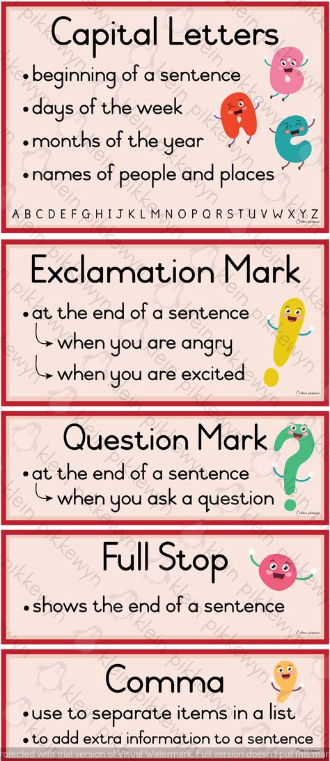 Teaching Punctuation, Tatabahasa Inggeris, خريطة ذهنية, Elementary Learning, Grammar Tips, English Conversation, English Language Learning Grammar, Homeschool Education, Essay Writing Skills