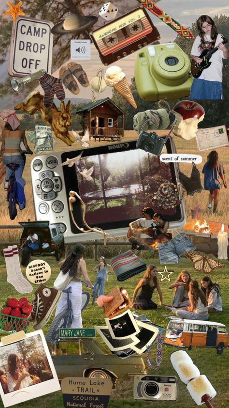 The summer-camp aesthetic 🫶🏼 (I’ve litterally never to one in my entire life) Hume Lake, Summer Camp Aesthetic, Summer Menu, Camping Aesthetic, Paper Collage, National Forest, Summer Camp, Summer Aesthetic, Aesthetic Wallpapers