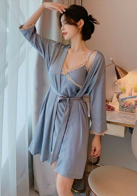 Girls Night Dress, Mode Turban, Sleepwear Fashion, Night Dress For Women, Korean Fashion Dress, Korean Girl Fashion, Lingerie Outfits, Lingerie Dress, Mein Style