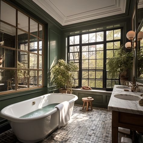 Dark Green Primary Bathroom, Dark Green Victorian Bathroom, Pink Bathroom Makeover, Small Half Bathroom Makeover, Small Pink Bathroom, Bathroom With Fireplace, Cooper Bathroom, Colonial Bathroom Ideas, Powder Bathroom Makeover