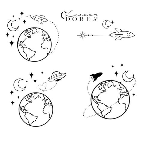 Cosmos Tattoo, Globe Tattoos, Kpop Tattoos, Earth Tattoo, Animal Tattoo Ideas, Idee Cricut, Paw Tattoo, Tattoo Templates, Cute Tiny Tattoos