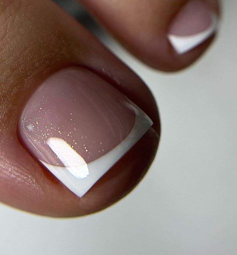 French Toes With Design, Pedicure French Tip Designs, Pedicure French, Toenail Care, White Tip Acrylic Nails, French Toe Nails, Nails Feet, French Toes, French Pedicure