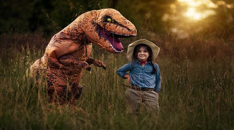 The No Forced Smile Approach to Special Needs Photography #fstoppers #FeaturedArtists #FstoppersOriginals #Portraits T Rex Costume, Dinosaur Photo, Dinosaur Costume, Park Photos, Backdrops Backgrounds, Jolie Photo, Digital Backdrops, Kids Portraits, Creative Photos