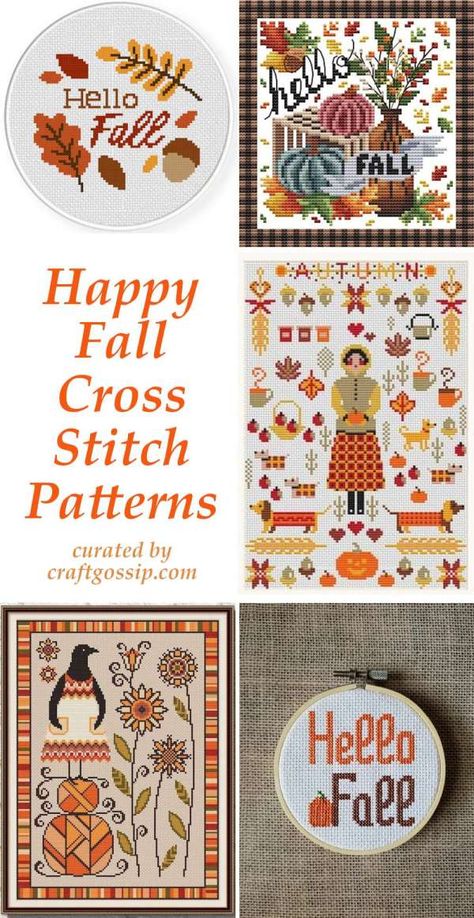 Cross Stitch Patterns to Welcome Fall – Cross-Stitch #crossstitchpatterns #cross-stitchpatterns #freecrossstitchpatterns  #crossstitchcharts #fallcrossstitchpatterns Fall Cross Stitch Patterns, Christian Cross Stitch Patterns, Free Cross Stitch Designs, Cross Stitch Sampler Patterns, Autumn Cross Stitch Patterns, Pumpkin Cross Stitch, Fall Cross Stitch, Free Cross Stitch Charts, Unique Cross Stitch