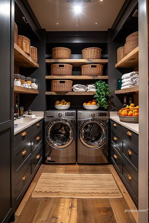 Walk In Pantry With Laundry, Kitchen And Laundry Room Combo, Mud Room Pantry Combo, Laundry And Pantry Room Combo, Laundry Pantry Combo Ideas, Laundry Room Pantry Combo, Pantry Laundry Room Combo, Scullery Ideas, Space Optimization