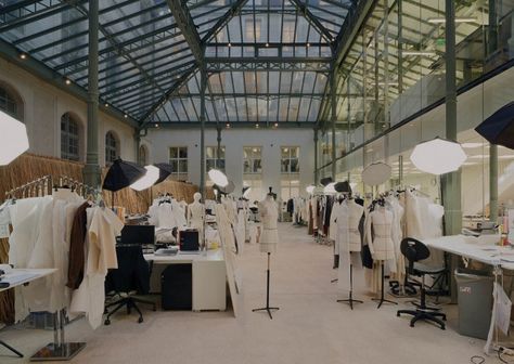 Inside the freshly renovated headquarters of French fashion house Céline - Vogue Living Fashion Design Studio Workspaces, Design Studio Workspace, Design Studio Office, Fashion Designer Studio, Paris Atelier, Dream Studio, Chichester, Studio Interior, Sewing Studio