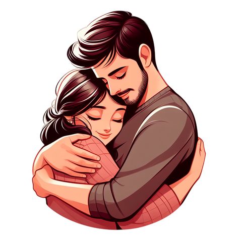 AI generated Hug Day Couple In Valentine Day Hugging Husband And Wife Cartoon Images, Love Images Couples Animation, Love Illustration Couple, Couple Hugging Pictures, Hug Clipart, Hugs Pictures, Couple Animation, Hugs Couple, Family Drawing Illustration