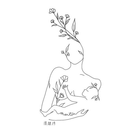 Mutterschaft Tattoos, Breastfeeding Tattoo, Mother Tattoos, Baby Tattoos, Outline Art, 자수 디자인, Mom Tattoos, Minimalist Tattoo, Line Art Drawings