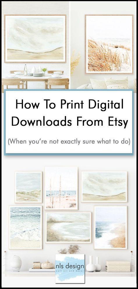 How To Print Digital Downloads From Etsy, Printable Artwork Ideas, Where To Print Art Etsy Downloadable Prints, Svg Signs, Collect Art, Art Investment, Artwork Ideas, Landscape Abstract, Etsy Prints, Home Decor Hacks, Gallery Walls