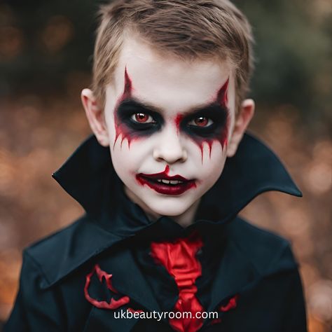 Vampire Makeup Kids Boys, Vampire Make Up For Kids, Vampire Makeup For Boys, Halloween Ideas Boys, Halloween Makeup Boys Kids, Boys Halloween Makeup Kids, Vampire Face Paint For Men, Halloween Makeup Looks Kids, Simple Witch Makeup Halloween Kids