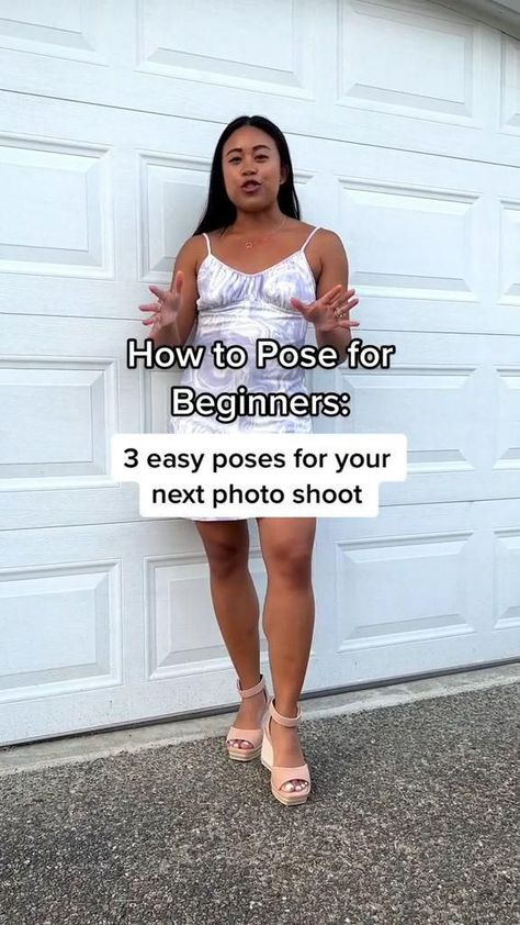 Learn 3 easy poses for beginners to take better Instagram photos. These poses are flattering and easy to replicate, so you'll look great in your next #Poses_For_Outside_Photoshoot #Photo_Styles_For_Women #How_To_Pose_For_A_Photoshoot #Learn_How_To_Pose Photo Styles For Women, How To Give Poses For Photos, How To Pose For Photos Women, How To Post On Instagram Pictures, How To Pose Standing, How To Pose For A Photoshoot, Posing Styles For Women, Self Photo Pose, Posed For Instagram