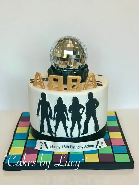 Abba themed 18th birthday cake Abba Birthday Cake, Abba Cake 17, Dancing Queen 17th Birthday Cake, Dancing Queen Only 17 Cake, 40th Disco Birthday Cake, Queens Birthday Cake, 17 Birthday Cake, Dancing King, 21st Party