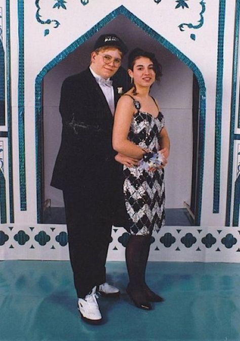 Awkward Prom Photos, 80's Prom, 1980s Prom, Manners For Kids, 80s Prom Dress, 80s Prom, Throwback Pictures, White Prom, Prom Photos