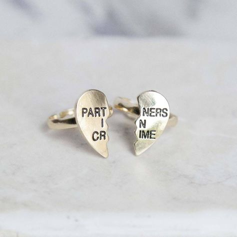 Dainty Gold Band, Bff Rings, Heart Shaped Diamond Ring, Best Friend Rings, Bff Jewelry, Friend Rings, Bff Necklaces, Friend Jewelry, Best Friend Jewelry