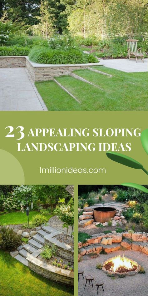 Taking them a look you will see that they are so beautiful and impressive. From super-chic plans, smartly rendered retaining walls, and slickwater features, or go for wilder and more relaxed plant-packed borders, informal mown paths to rippling streams. The choice is endless with each offering distinct characteristics. Making one for your backyard means you not only change the boring backyard but also you make your garden looks great that easy stone any heart when seeing for the first glace. Steep Hillside Landscaping, Backyard Hill Landscaping, Retaining Wall Patio, Indoor Stairs, Backyard Retaining Walls, Stairs Wall, Stone Walls Garden, Sloped Backyard Landscaping, Landscaping A Slope