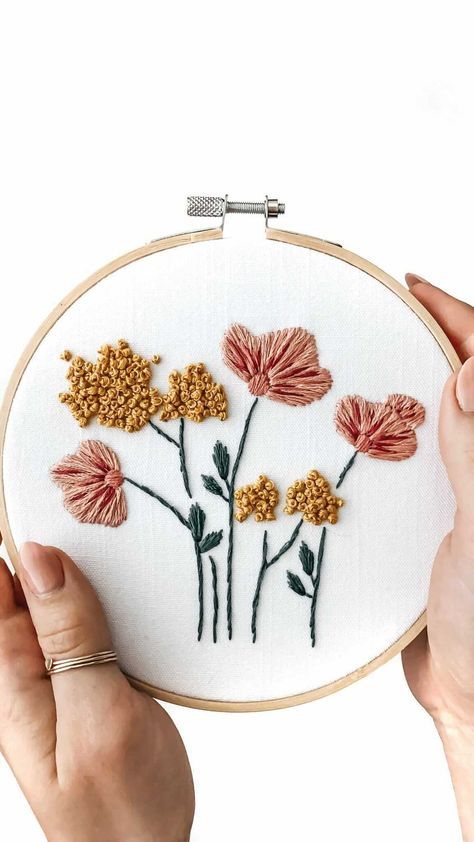 Pdf Embroidery Pattern, Thread Needle, Digital Embroidery Patterns, Wild Poppies, Embroidery Supplies, Dmc Thread, Embroidery For Beginners, Embroidery Kit, On Repeat