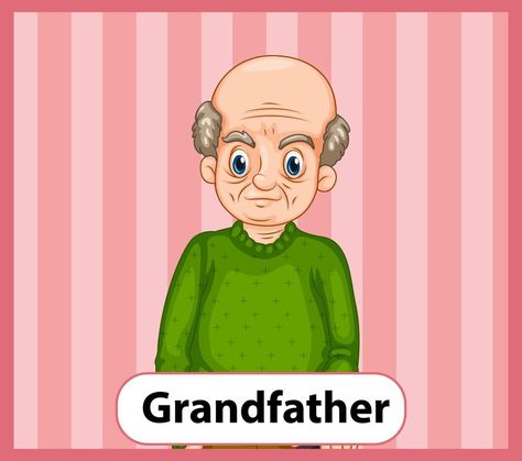 Educational English word card of grandfather Grade 2 English, Kindergarten Decorations, Grand Father, Physical Activities For Kids, Food Activities, Father Images, English Word, Instagram Frame, Grade 2