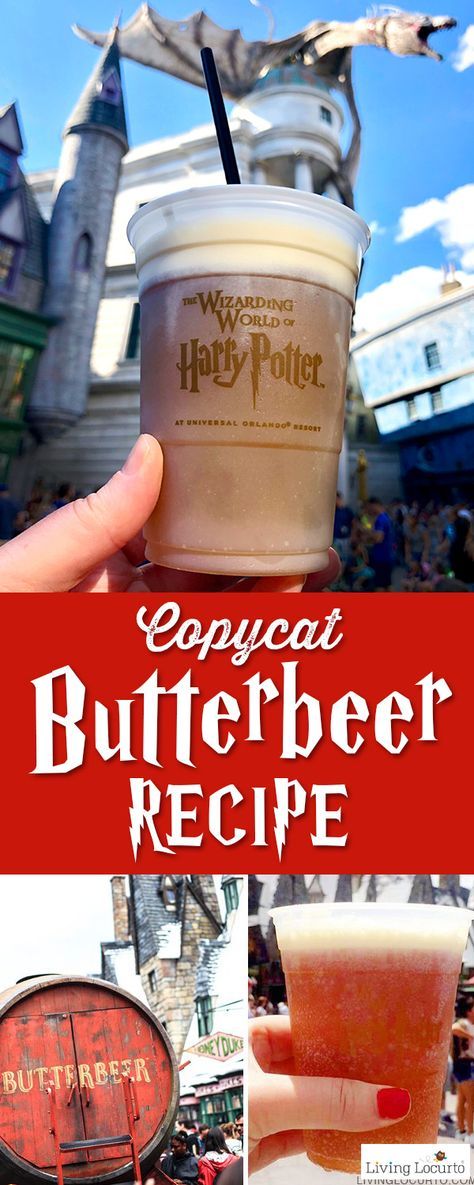 A Homemade Frozen Butterbeer Recipe that's a perfect treat for any Harry Potter fan! Easy copycat drink recipe that tastes like Butterbeer from Universal Orlando. LivingLocurto.com #butterbeer Frozen Butterbeer Recipe, Easy Butterbeer Recipe, Harry Potter Party Food, Butterbeer Cake, Butter Beer Recipe Harry Potter, Homemade Butterbeer, Frozen Butterbeer, Recipe Copycat, Harry Potter Butter Beer