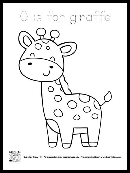 Giraffe Dot Art, G For Giraffe Craft, Giraffe Coloring Pages Free Printable, Letter G Coloring Page, G Is For, K3 Activities, Letter G Printable, Letter G Craft, G Is For Giraffe