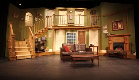 Living Room Stage Set Design, House Set Design, Paul Briggs, Theatre Set Design, Noises Off, 36 Questions, Theatre Backdrops, Technical Theatre, Theatre Inspiration