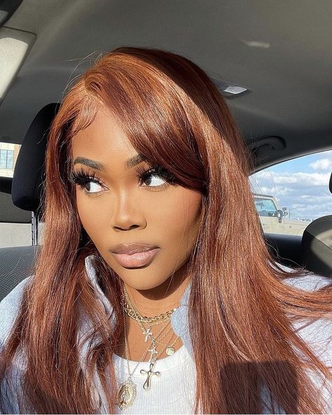 Ginger And Brown Hair, Ginger Brown Hair Color, Color On Black Women, Hair Color On Black Women, Reddish Hair Color, Cinnamon Hair Color, Cinnamon Brown Hair Color, Ginger Brown Hair, Cinnamon Brown Hair