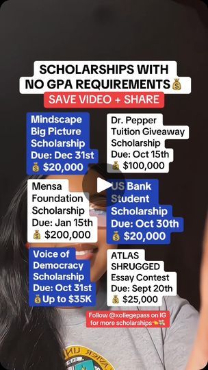 83K views · 9.8K reactions | NO LOANS❌ SAVE VIDEO & APPLY💰⬇️  If you’re a high school, college or grad student, comment “NEW”🚨. Also, tap the link in my bio to learn how I won over 50 scholarships and secured 3 degrees without loans!🥳💰🎉 . . Follow @xollegepass to secure the scholarship bag in 2024!💸 . . . . . #Highschool #college #gradschool #scholarships #scholarship #financialaid #highschool #scholarshiphelp #hbcuscholarships #newscholarships NO Student Loans #scholarships2024 #scholarshipopportunities #debtfree #studentloans #gradstudents #loans #scholarshipessay #collegehacks #xollegepass #classof2023 #normandiealise #debtfreecommunity | Normandie | Celebrity Tutor & Scholarship Strategist💸 | xollegepass · If you’re reading this…make time for scholarships. Scholarships Aesthetic, Full Ride Scholarships, Academic Advice, College Help, Physician Assistant School, Scholarships For College Students, Law School Inspiration, School Scholarship, College Student Hacks