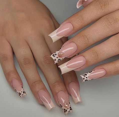 Acrylic Aesthetic, Bday Nails, Nail Practice, Nail Business, Girly Acrylic, Plain Nails, Leopard Print Nails, Girly Acrylic Nails, Basic Nails