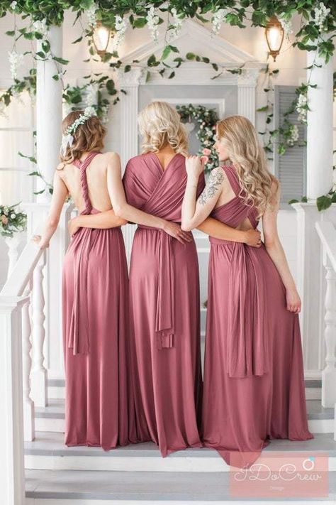 Rosewood Bridesmaid Dress Infinity Dress Floor Length Maxi Wrap Convertible Dusty Rose Dress Wedding Dress Multiway Dress Dusty Rose Prom Dress, Rose Prom Dress, Cheap Long Bridesmaid Dresses, Infinity Dress Bridesmaid, Wrap Dress Bridesmaid, Multiway Dress, Dusty Rose Bridesmaid Dresses, Multi Way Dress, Rose Bridesmaid Dresses