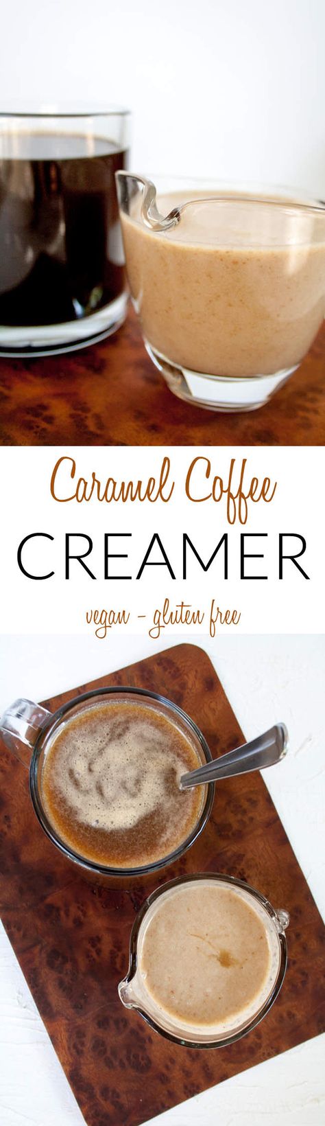 Caramel Coffee Creamer (vegan, gluten free) - This naturally sweetened creamer will turn your coffee into a sweet rich caramel treat! Homade Coffee, Caramel Coffee Creamer, Flavored Sugars, October Recipes, Vegan Coffee Creamer, Vegan Basics, Vegan Creamer, Vegan Staples, Caramel Treats