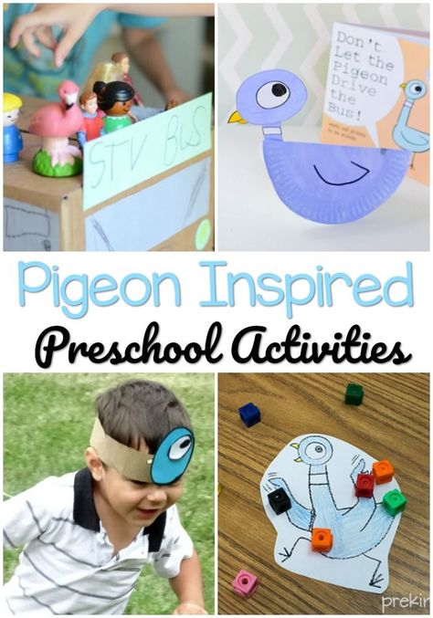 Pigeon Activities for Preschoolers Authors Preschool Theme, The Pigeon Has To Go To School Activity Preschool, Pigeon Book Activities Preschool, Mo Williams Preschool Activities, The Pigeon Books Activities, Mo Willems Author Study Preschool, Story Stretchers For Preschoolers, Author Studies For Preschool, Pre K Books With Activities