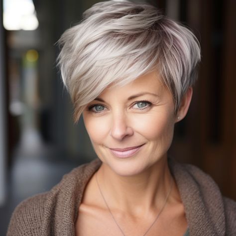 Long Pixy Haircut, Short Hair Long Top Women, Pixies With Long Top, Short Layered Styles For Fine Hair, Long Pixie Over 50, Fun Short Haircuts For Women Over 50, Short Hair Long Top, Growing Out A Short Pixie, 2024 Short Hairstyles For Women