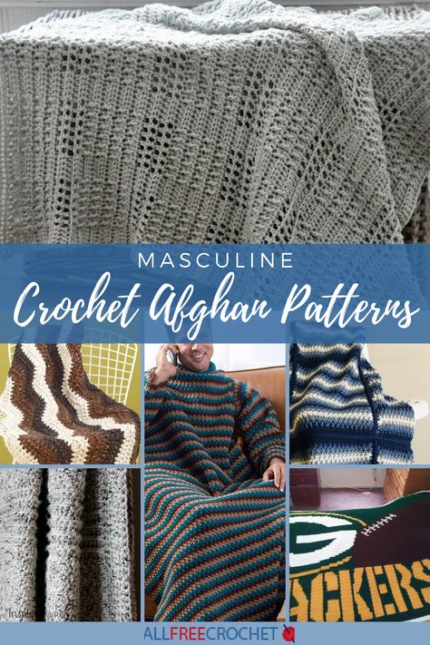 These manly crochet afghan patterns in this collection of 16 Free Masculine Crochet Afghan Patterns feature neutral colors and subtle patterns for the guy in your life. Masculine Crochet, Prayer Shawl Crochet Pattern, Crochet Afghan Patterns, Crochet Throw Pattern, Crochet Men, Crochet Afghan Patterns Free, Crochet Throw Blanket, All Free Crochet, Crochet Patterns Free Blanket