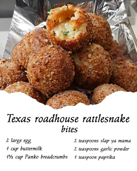 Texas roadhouse rattlesnake bites Texas Roadhouse Rattlesnake Bites, Rattlesnake Bites, Texas Roadhouse, Copycat Restaurant Recipes, Grandmas Recipes, Pepper Jack Cheese, Sharp Cheddar, Pepper Jack, Sharp Cheddar Cheese