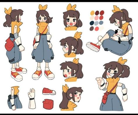 Overalls Character Design, Animation Character Sheet, Character Design References Sheet, Character Design Model Sheet, Character Sheet Reference, Character Concept Sheet, Model Sheet Character, Cartoon Style Character, رسم كاريكاتير