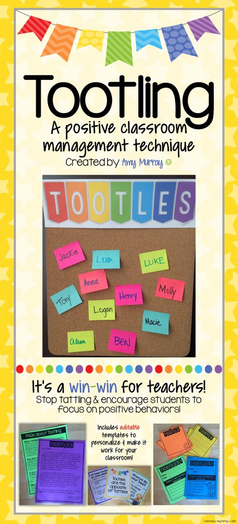 Tootling: A Classroom Management Tool to end tattling! Find it here: https://www.teacherspayteachers.com/Product/Tootling-Classroom-Management-Tool-2600400 Individual Behavior Incentives Classroom, Champs Behavior Management Bulletin Boards, 3rd Grade Classroom Management Positive Behavior, Middle School Classroom Management Reward System, Classroom Tickets Behavior Management, Positive Classroom Management, Kindergarten Classroom Management, Classroom Management Techniques, Art Classroom Management