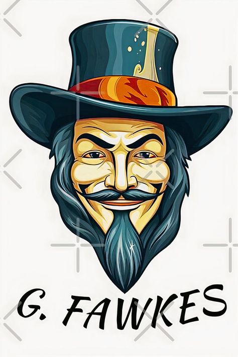 Cartoon style image of Guy Fawkes with G. Fawkes written beneath his portrait Bonfire Night Guy Fawkes, 5th Of November, Guy Fawkes Night, Our Memories, V For Vendetta, Guy Fawkes, Bonfire Night, The 5th Of November, Bright Future