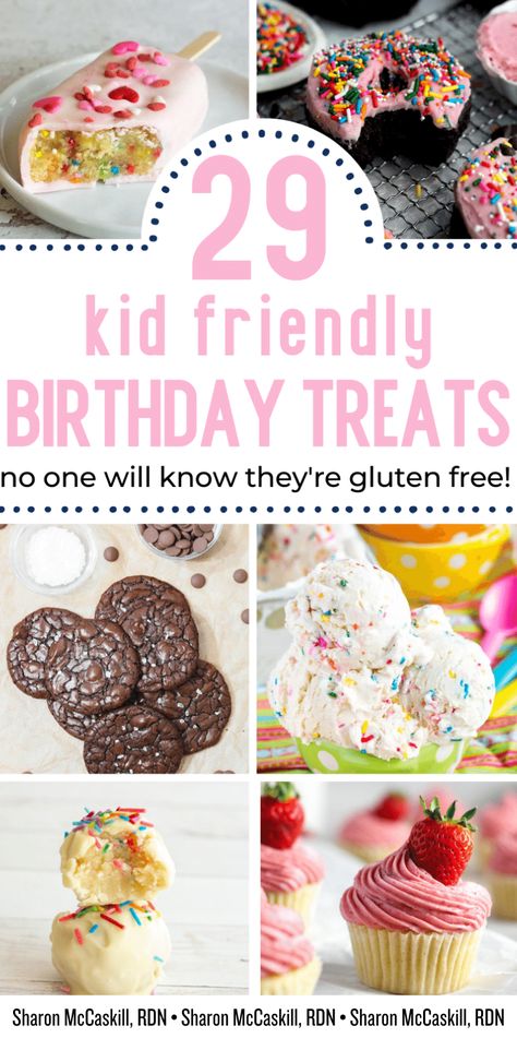 Looking for unique gluten-free options for your next birthday bash? Check out our collection of birthday party treats, including tasty cake pops and kids party desserts that everyone will love. These easy-to-make, kid-friendly snacks are perfect for school celebrations and home parties alike. | Gluten Free Treats | Gluten Free Desserts | Gluten Free Holiday | Clean Eating | Healthy Snacks | Easy Gluten-Free Recipes | Healthy Recipes | Gluten Free Diet | Gluten Free Birthday Desserts, Gluten Free Birthday Treats, Gluten Free Party Snacks, Gluten Free Funfetti Cake, Healthy Recipes Gluten Free, Kids Party Desserts, Gluten Free Cupcakes Vanilla, Gluten Free Birthday Cake, Desserts Gluten Free