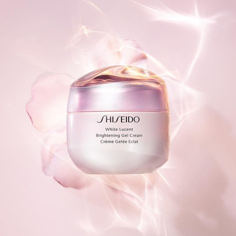 New White Lucent #Brightening Gel Cream. The Luminous. Experience instant #glow and #clarity with #sakura-bright complex. Visibly improves… Cosmetic Inspiration, Beauty Advertising, Cosmetics Banner, Cosmetics Photography, Beauty Ad, Cosmetic Design, Beauty Shoot, Beauty Design, 3d Texture