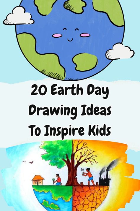 A collection inspiring earth day drawings, earth day craft ideas for 2024. These will teach environmental sustainability issues and about topics like pollution, deforestation, water conservation etc to young artists. Environmental Day Drawing, Earth Day Drawing Ideas, Earth Day Drawings, Earth Day Craft Ideas, Drawing Topics, Earth Day Craft, Earth Day Drawing, Earth Projects, Earth Drawings