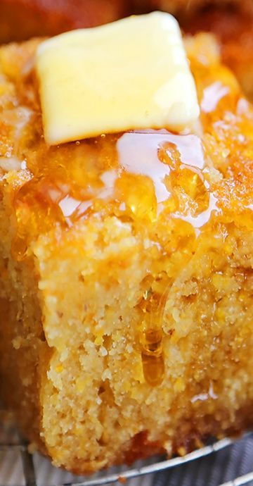 Honey Butter Cornbread, Homemade Honey Butter, Corn Recipes Side Dishes, Homemade Fried Chicken, Delicious Cornbread, Honey Cornbread, Recipes For The Whole Family, Southern Cornbread, Buttered Corn