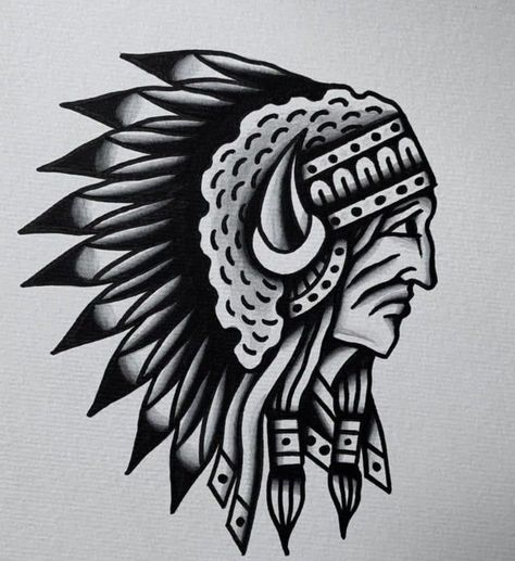 American Traditional Tattoos Men Black, American Old School Tattoo Black, Native American Traditional Tattoo, Old School Tattoo Men, Traditional Tattoo Indian, Old Style Tattoos, Traditional Tattoo Black And White, Traditional Tattoo Man, Traditional Tattoo Stencils