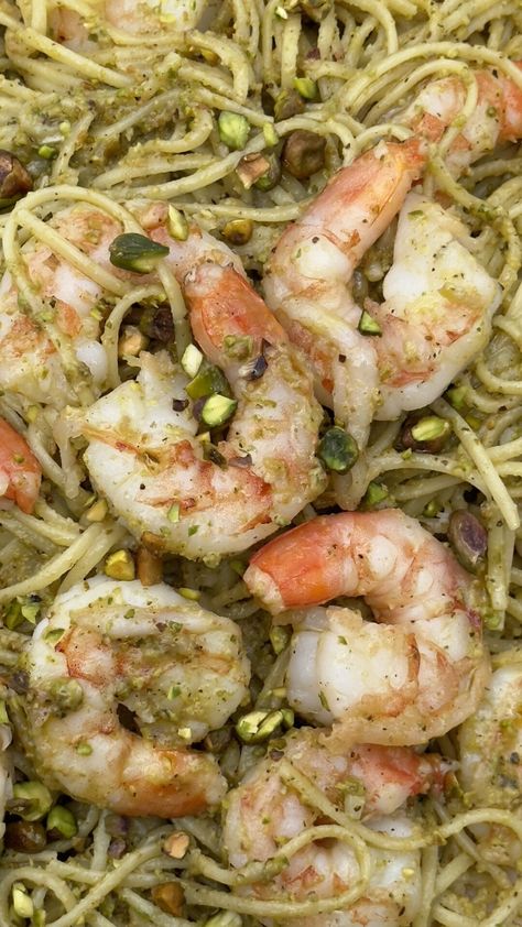 Pasta with Pistachio Pesto and Shrimp - Our Italian Table Pasta With Pistachio Sauce, Pistachio Pasta, Pistachio Sauce, Shrimp Pesto Pasta, Pistachio Pesto, Pesto Pasta Recipes, Shrimp Sauce, Sauteed Zucchini, Italian Table