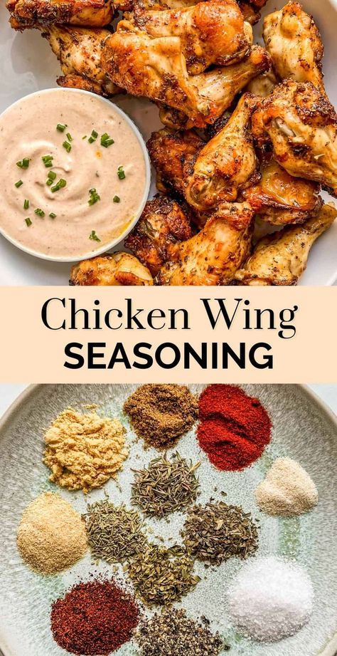 This tangy, tasty chicken wing seasoning blend is easy to pull together and makes the best wings! Chicken Wing Rub, Wing Seasoning, Best Chicken Seasoning, Chicken Wing Seasoning, Wings Recipe Baked, Easy Chicken Wings, Chicken Wing Recipes Baked, Spicy Wings, Grilled Chicken Wings