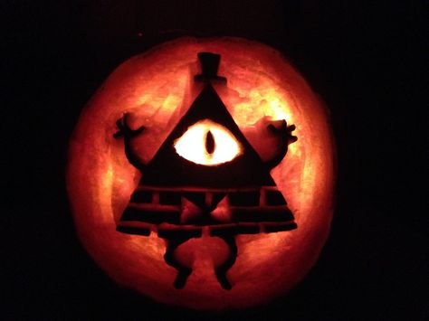 Bill Cipher Jackolantern by AleximusPrime on DeviantArt Pumpkin Carving Ideas Bill Cipher, Gravity Falls Jack O Lantern, Pokemon Jack O Lantern, Bill Cipher Summoning Circle, Jack O Lantern Spectacular, Halloween Pumpkins Carvings Designs, Pumpkin Cravings, Scary Pumpkin Carving, Pumkin Carving