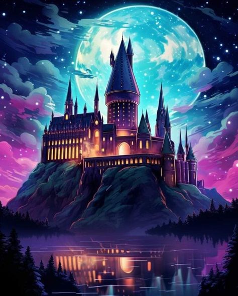 Hogwarts Art Wallpaper, Stamperia Fortune, Hogwarts Castle Drawing, Hogwarts Art Castle, Hogwarts Great Hall, Harry Potter Logo, Harry Potter Hogwarts Castle, Harry Potter Christmas Tree, Castle Illustration