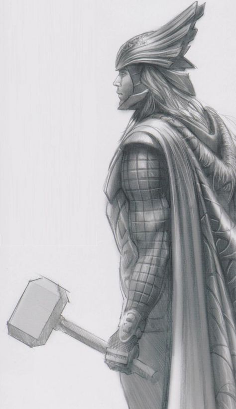 Thor ODINSON (THOR) | Concept ART | A Film: THOR Thor Sketch Easy, Thor Concept Art, Thor Sketch, Thor Drawing, Thor Tattoo, Thor Art, Thor Odinson, Black White Art, Art Station